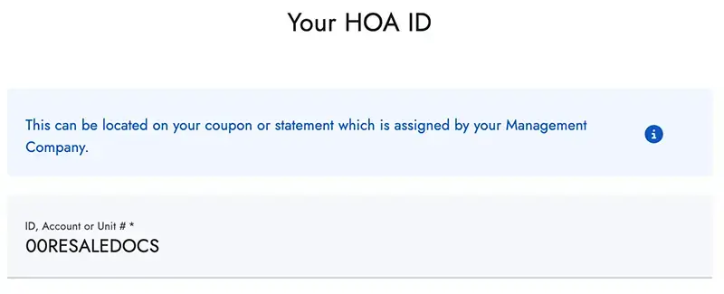 HOA ID Screenshot